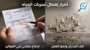 الأضرار الناتجة عن إهمال تسربات المياه