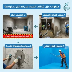 خطوات عزل الخزان من الداخل