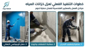 خطوات عزل خزانات المياه من الداخل