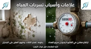 علامات وأسباب تسربات المياه