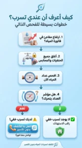 كيف أعرف أن عندي تسرب مياه في البيت