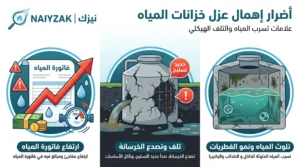 ما أضرار عدم عزل الخزانات على المبنى وجدرانه؟